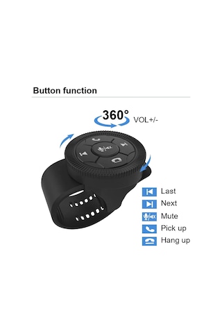 Evrensel Kayış Şekli Direksiyon Uzaktan Kumanda Araba Multimedya Kablosuz Düğme Uzaktan Kumanda Gümüş