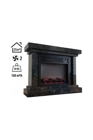 Elektrikli Fanlı Desenli Şömine Large 1000w / 2000w Lotus Desenli Lotus