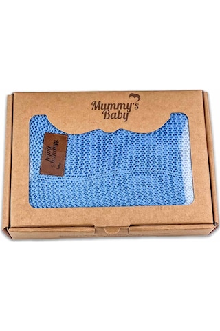 Mummy's Baby Triko Örgü Bebek Battaniyesi 80x100 Mavi