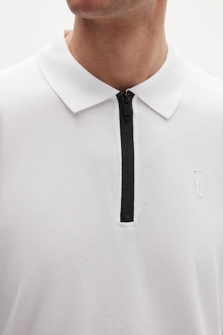 Twn Slim Fit Beyaz Pike Dokulu Yarım Fermuarlı Polo Yaka T-shirt 4ec14ortfrplo Beyaz