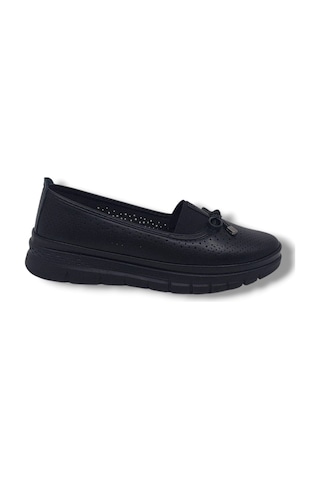 Zerhan Wanetti 112 Kadın Siyah Fiyonklu Günlük Kullanım Komfort Ayakkabı Siyah