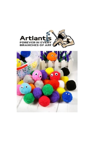 Ponpon 30 Mm 50 Li 1 Paket Karışık Renk Pon Pon 30 Mm Pompom 3 Cm Elişi Etkinliği Anasınıfı Kreş Okul Öncesi P
