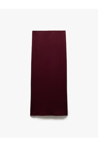 Koton Viskon Ribanalı Slim Fit Yırtmaç Detaylı Kalem Etek Bordo 5sak10345ek Bordo