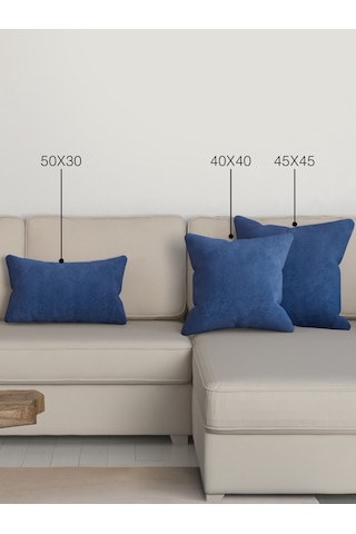 Br Perle Home Daily Series Safir Rengi Kırlent Yastık Kılıfı Safir