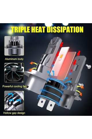 Didadodo Jms 2 Adet H7 Led Far Ampulü Mini Kablosuz 40000lm 6500k Csp Araba Lambaları H7 Turbo Led Otomobil 12v 12v