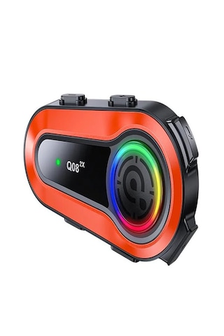 Q0082X Ipx6 Su Geçirmez Rgb 1 KM 2 Kişi İnterkom/Fm Radio Motosiklet Kask Kulaklık