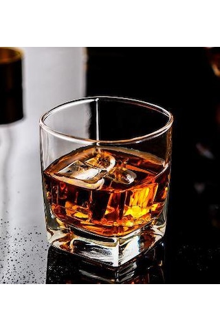 Perlotus 300 cc Sterlin Serisi Tekli Dört Köşeli Viski Bardağı