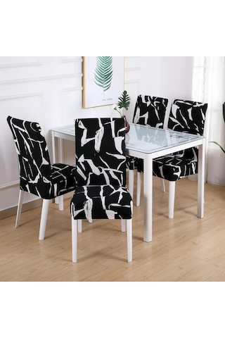 Sandalye Kılıfları 2'li Set Sandalye Kılıfı Esnek Çıkarılabilir Yıkanabilir Yemek Sandalyesi Koruyucu Oturma Yeri Siyah Fırtına/2 Parça