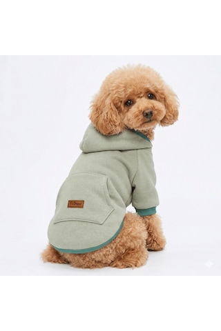 Açık Yeşil Kanguru Cepli Kedi-köpek Hoodie- Sweatshirt Kedi Köpek Kıyafeti