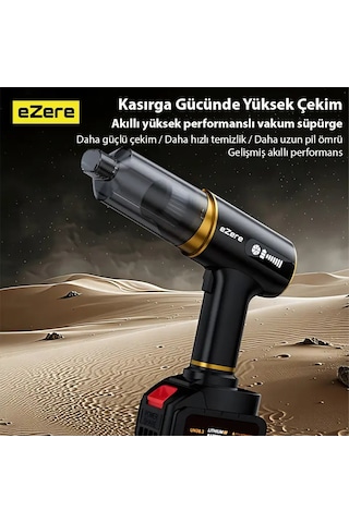 Ezere St-6609c 20000pa Güçlü Dijital Göstergeli Vakumlu Kablosuz Üflemeli Araç Süpürgesi- 5775