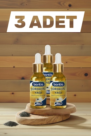 Çörekotu Yağı 3x20 Ml %100 Saf Soğuk Sıkım  Yüksek Timokinon 60 ML
