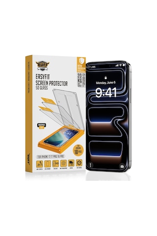 Buff Apple Uyumlu iPhone 18 Pro / 17 / 17 Pro / 16 Pro 5D Glass Easyfit 2 Adet Ekran Koruyucu