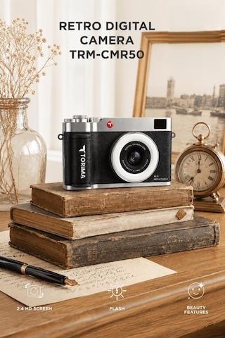 Torima CMR50 Mini Dijital Retro Kamera 48 MP Selfie Video Vlog Kamerası