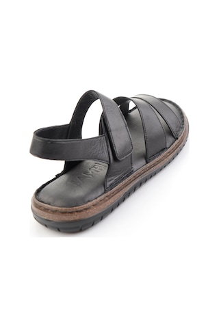 Siyah Hakiki Deri Erkek Sandalet E05804023303