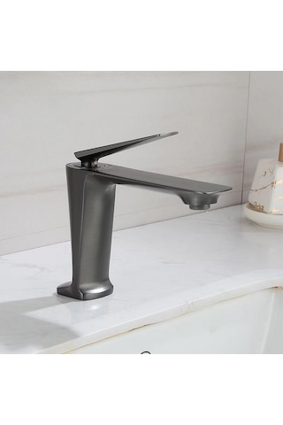 Sensa Kısa Lavabo Bataryası Mat Füme