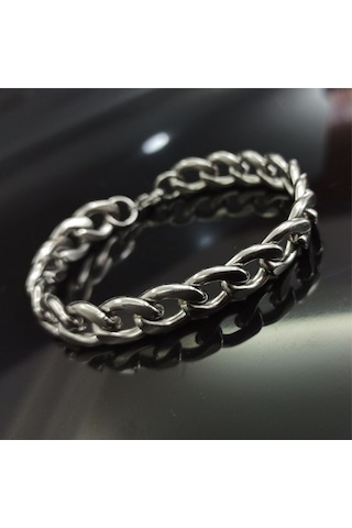 Gurmet Erkek Çelik Bileklik 10 mm Kalın Model Beyaz