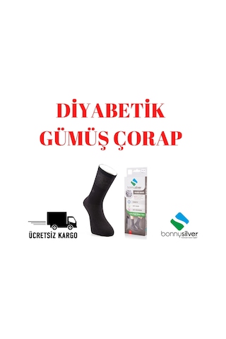 Bonny Silver Diyabetik Çorap %22 Saf Gümüş Iyonlu (Dikişsiz)