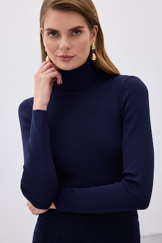 Sateen Tam Balıkçı Triko - Lacivert-133813 Lacivert