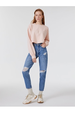 Loft Mom Regular Fit Kadın Pantolon Denim