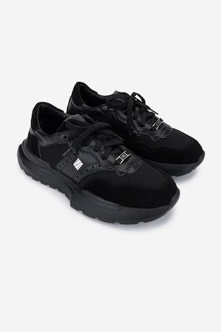 Valmenti Kadın Hakiki Deri Siyah Süet Sneakers & Spor Ayakkabı 1123 6080 Bn Ayk Y25 Sıyah Suet Siyah