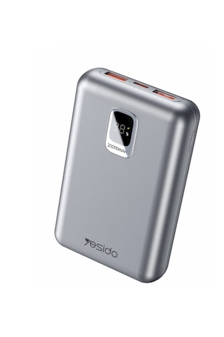 Yesido Yp47 20.000 Mah Dijital Göstergeli 22.5w Usb3.0 Ve 20w Type-c Çıkışlı Pd Hızlı Şarj Powerbank - Siyah 1