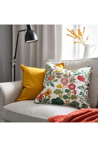 Ikea Vıldpersılja Çiçek Desenli 50x50 Cm Kırlent Kılıfı