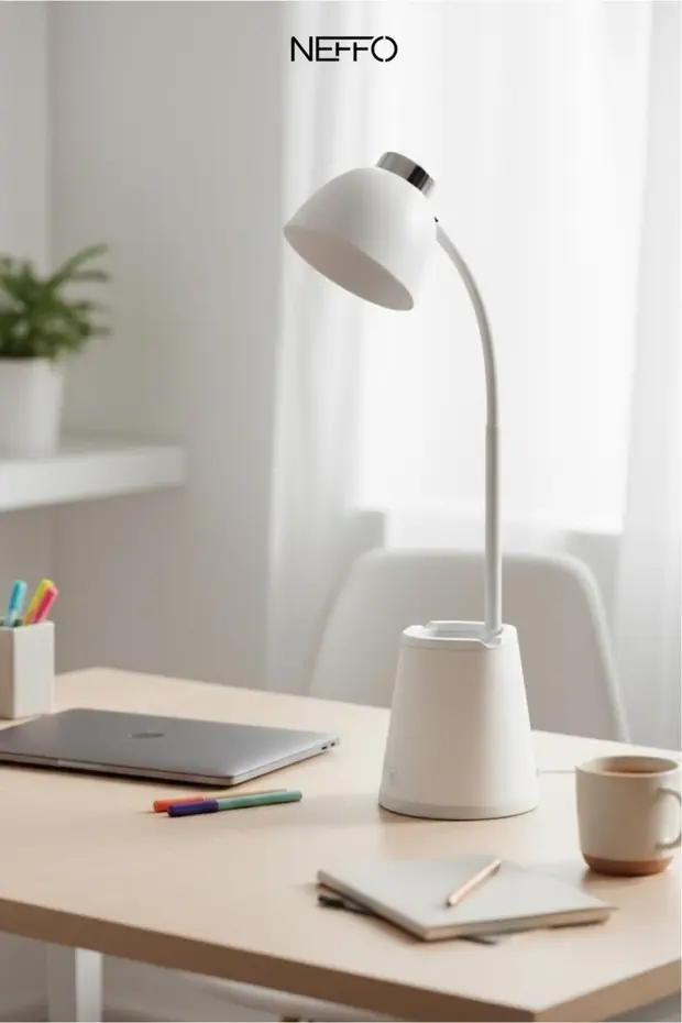 Şarjlı Dokunmatik Led Çalışma Okuma Işığı Flexible Masa Lambası 3 Kademeli Beyaz