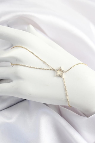 Pirinç Gold Renk Zirkon Taşlı Yıldız Model Şahmeran Altın