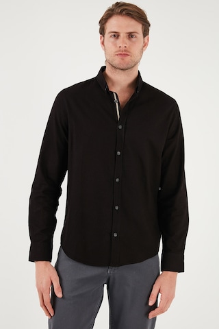 Buratti Pamuklu Regular Fit Düğmeli Yaka Erkek Gömlek Cf20S111871 Siyah