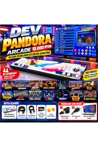 Schitec Dev Pandora 10.000 Oyunlu 4khd 3d Retro Arcade Tv Oyun Konsolu