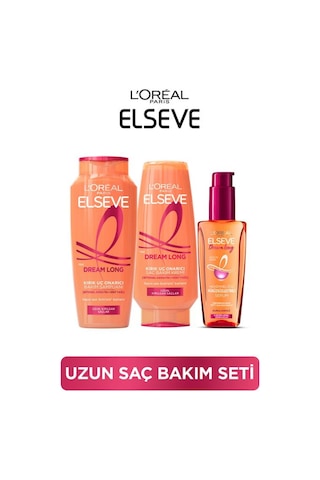 ELSEVE Dream Long Onarıcı Bakım Şampuanı 400ml & Saç Bakım Kremi 250ml & Mükemmel Düz Pürüzsüzleştici Serum