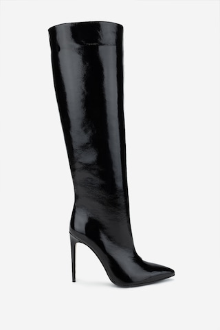 Valmenti Kadın Hakiki Deri Siyah Rugan Topuklu Çizme 820 396 Bn Czm Sk24-25 Syh Krsk Rgn Siyah Rugan