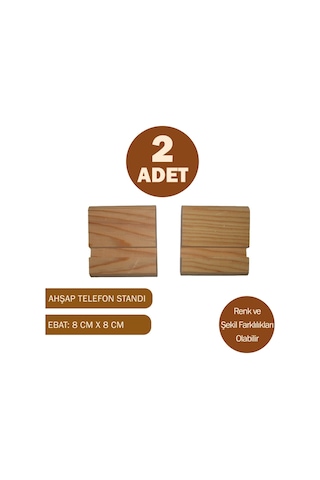 2 Adet Ahşap Telefon Tutucu Tablet Standı
