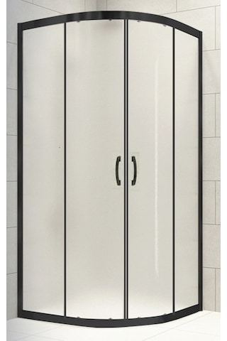 Durul Duşakabin Oval Siyah Profil 5mm Buzlu Cam Yükseklik 190 Cm Siyah