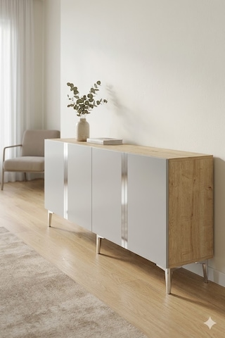 Ka1898dbs Anka Konsol Ve Tv Sehpası Safirmeşe-beyaz-silver 180cm