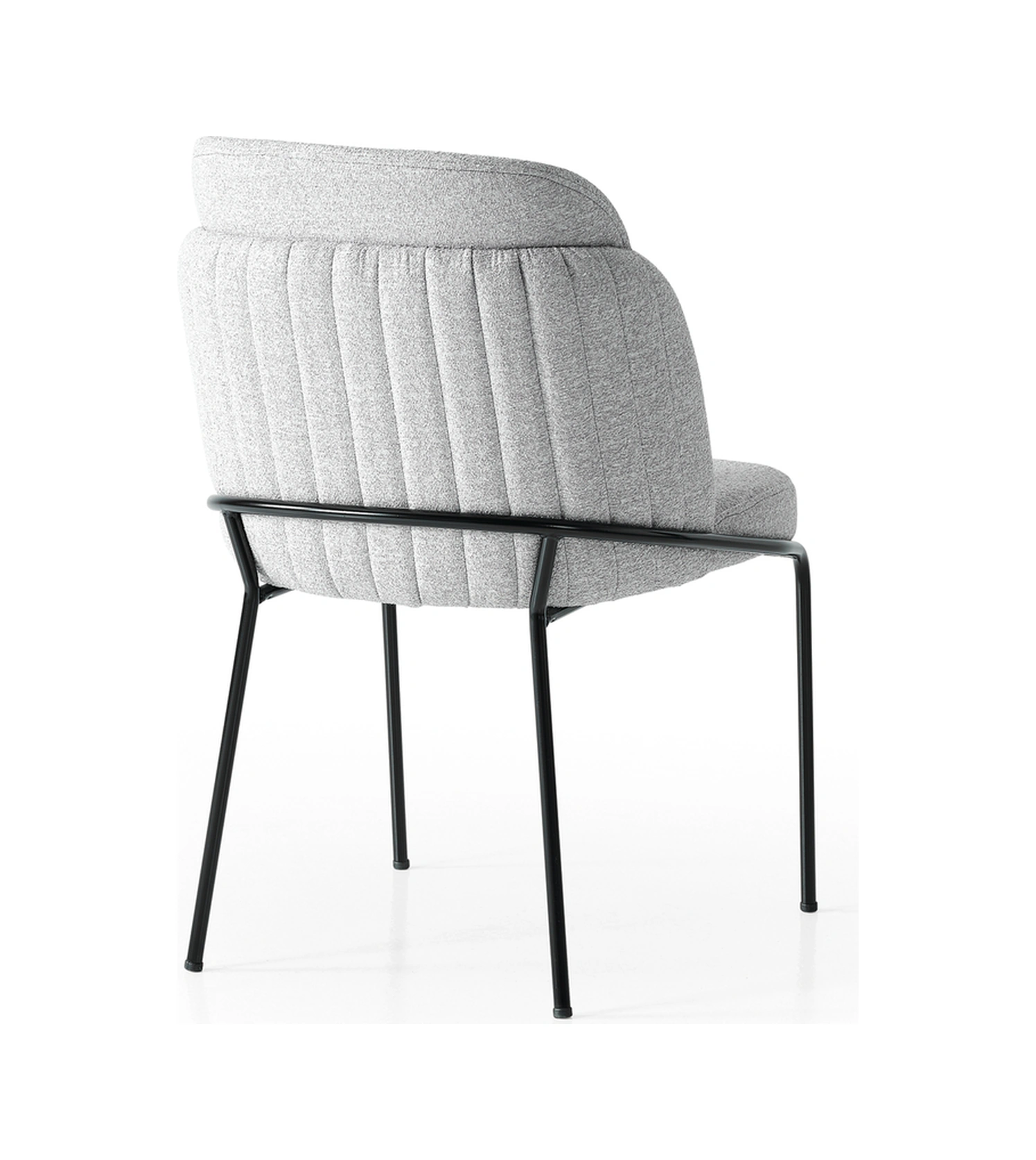 Dengema Rio Alp S26 Sandalye Gri Kumaş, Siyah Metal Ayak Gri - Siyah Ayak