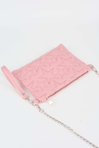 Vivaq Kadın Gül Kurusu Yıldız Nakışlı Suni Deri Bilek Ve Zincir Askılı Portföy El Ve Clutch Çanta