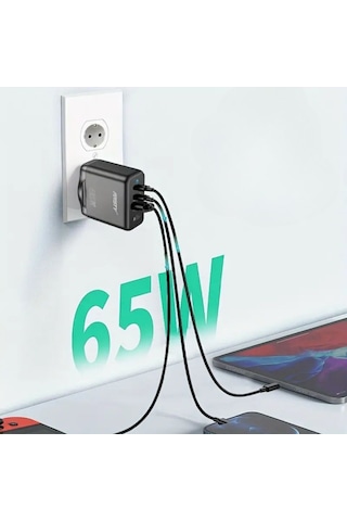 Büro Ev Ofis Telefonu İçin Taşınır Kablolu 65w Alet Hızlı Type-c Şarj Cihazı