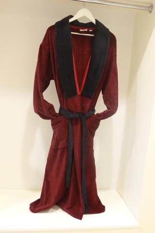 Bornoz Iplik Boya Fitilli Kadife Şalyaka Model Bornoz