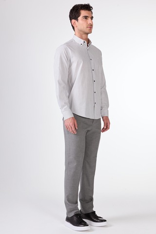 Siyah Kare Desen Regular Fit Uzun Kol Erkek Gömlek Siyah