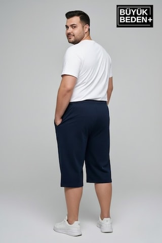 Süperlife Büyük Beden Erkek Kapri Şort Brooklyn Baskılı Rahat Kalıp 3xl-6xl Spr26bsr591-02 Lacivert