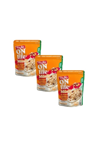 Yayla Onlife Yer Fıstıklı Karamel Parçacıklı Ve Hurmalı Müsli 350 G X3