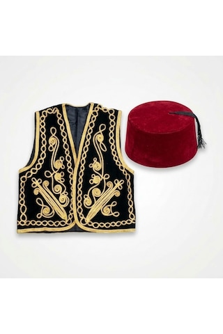 Damat Kına Gecesi Osmanlı Siyah Yelek Ve Fes Takım