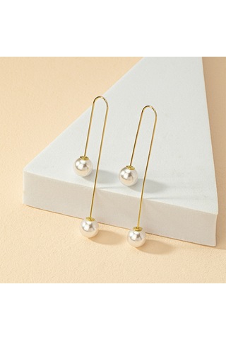 Moveevo Geometrik Gündüz & Akşam Stili Gümüş Renkli Kelebek Desenli Sürekli Parlayan Küpe Gold