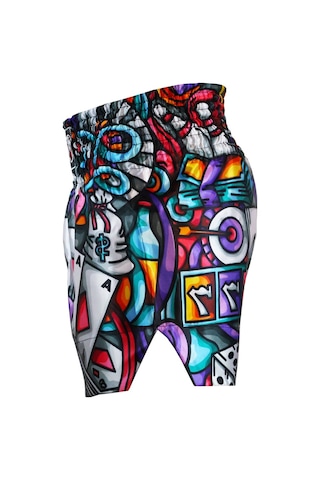 Dragondo Mt3042 Muay Thai Kick Boks Şortu Dijital Baskılı Şort Siyah