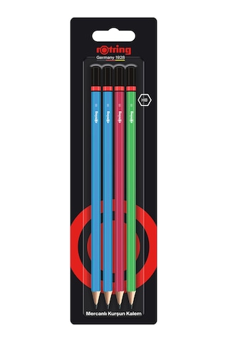 Rotring Kurşun Kalem, 4'lü, Mercan Renkli Kalem