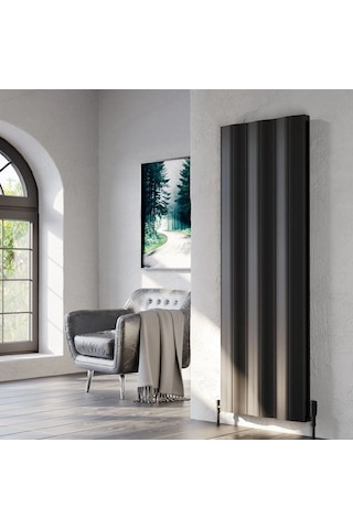 Lojimax Alüminyum Dekoratif Radyatör Amazonite 1800x412mm 4 Dilim Dokulu Siyah 1245 W Yüksek Isıl Güç