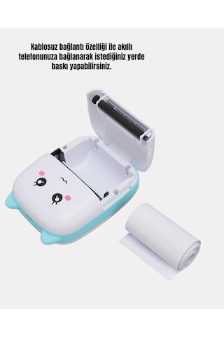 Mini Termal Yazıcı Kablosuz Tnabilir Bluetooth Bağlantılı Glblseme - 2 200 Dpı