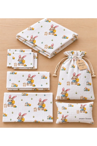 More Home Bebek Müslin Bez Battaniye Set 7 Parça Ördekli &tavşanlı Kırık Beyaz More Home Bebek Müslin Bez Battaniye Set 7 Parça Ördekli &tavşanlı Kırık Beyaz