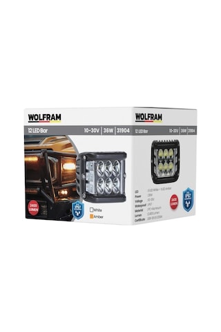 Led Kaput Üstü Off-road Lambası 6 Led Beyaz 6 Led Sarı Çakar Fonksiyonlu 10/30v E-belgeli 36w 31904